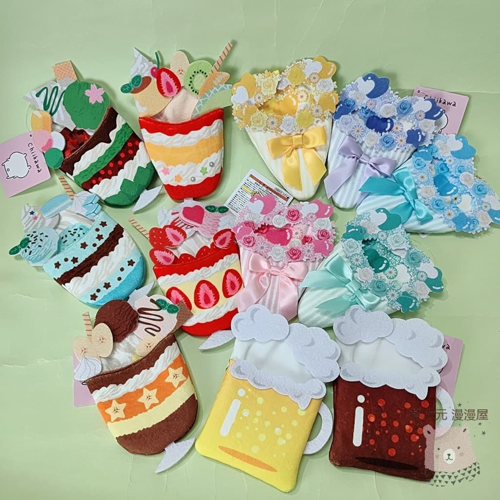 Saco de dormir Crepe sorvete boneca de natal boneca de algodão pelúcia dedo fantoche boneca uso cápsula brinquedo boneca