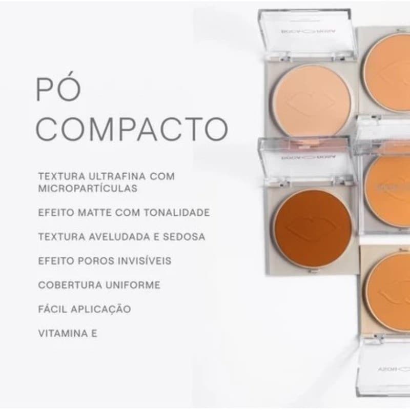 Pó Compacto Boca Rosa com Cor Matte Ultrafino Acabamento Natural
