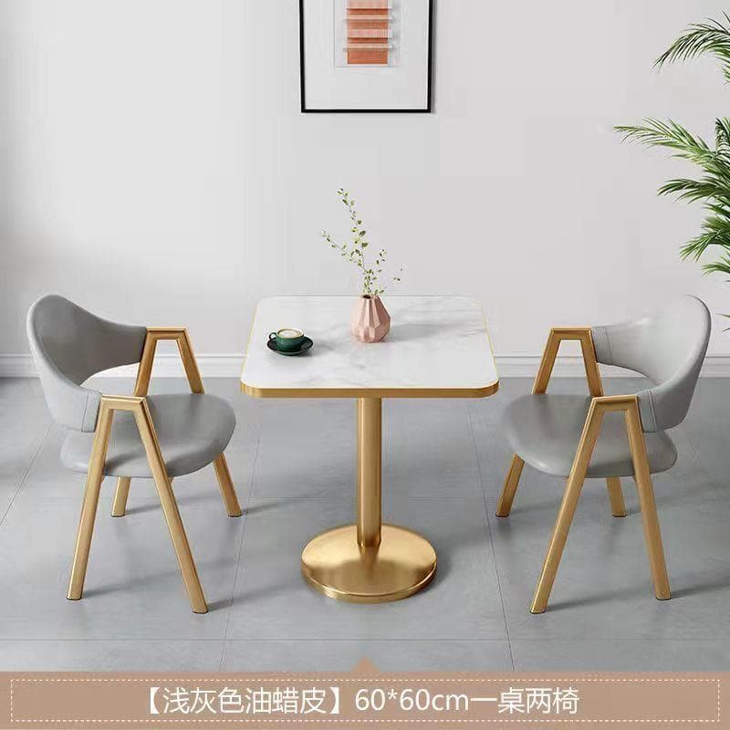 Luz de luxo mesa jantar cadeira combinação pequeno apartamento leite loja chá café apartamento Hotel varanda lazer recep
