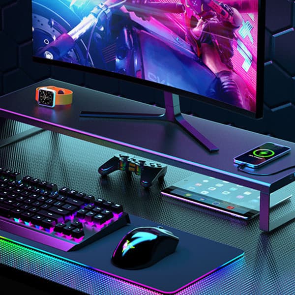 Zaiii2025 Novo estilo de Monitor de computador de Metal alongado e ampliado Rack elevado USB3.0 Base de carregamento ráp