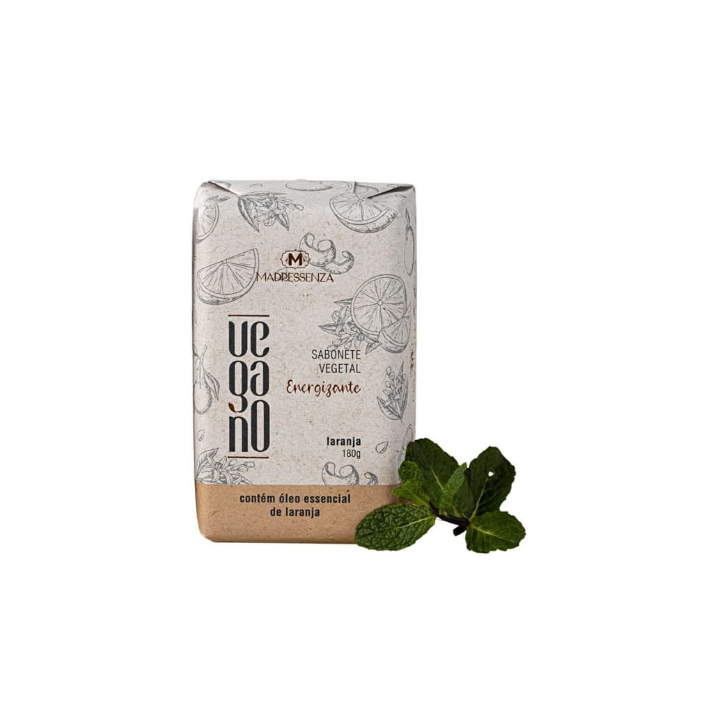 Sabonete Vegano Laranja Energizante Madressenza 180g | Banho Refrescante
