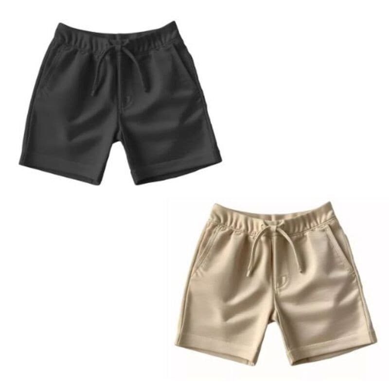 Kit com 2 bermudas infantil moletom moletinho com cordão Liso
