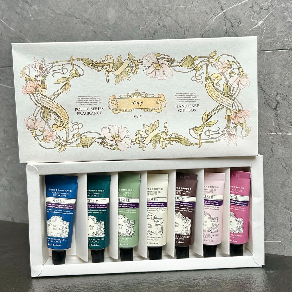 Bom Econômico 7 Sabores|Conjunto de creme para as mãos série Shijing Caixa de presente 12gX7 Sticks Hidratante Hidratant