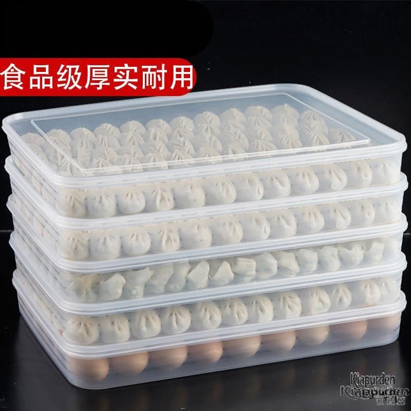 Caixa de bolinho cozinha doméstica de qualidade alimentar congelado dedicado Wonton geladeira caixa de armazenamento con