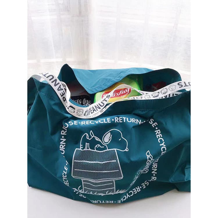 Saco de compras dobrável japonês Snoopy Ecologicamente correto à prova d'água Super grande capacidade leve portátil de u