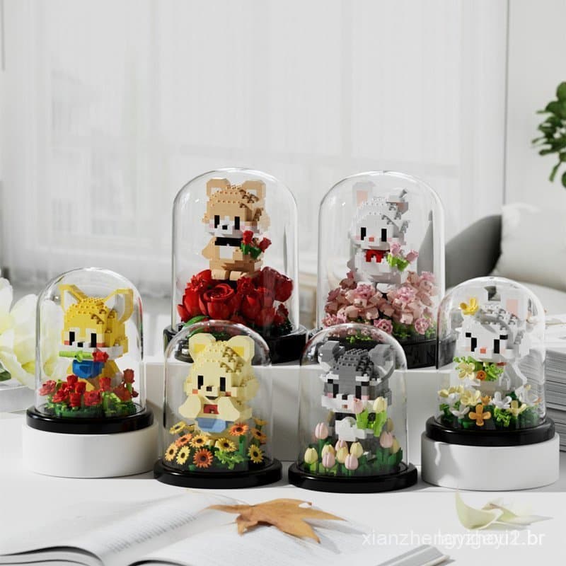 Blocos de Montar em Miniatura da Jardim de Rosas Eternas, Compatíveis com Lego, Brinquedo Infantil, Adequado para Menino
