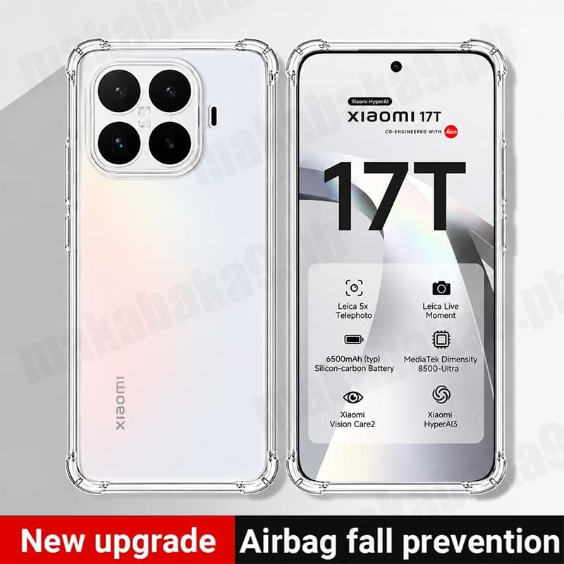 Capa De Telefone Transparente Para Xiaomi 17T Pro 5G Silicone Macio Anti-Queda TPU Proteção À Prova De Choque Traseira
