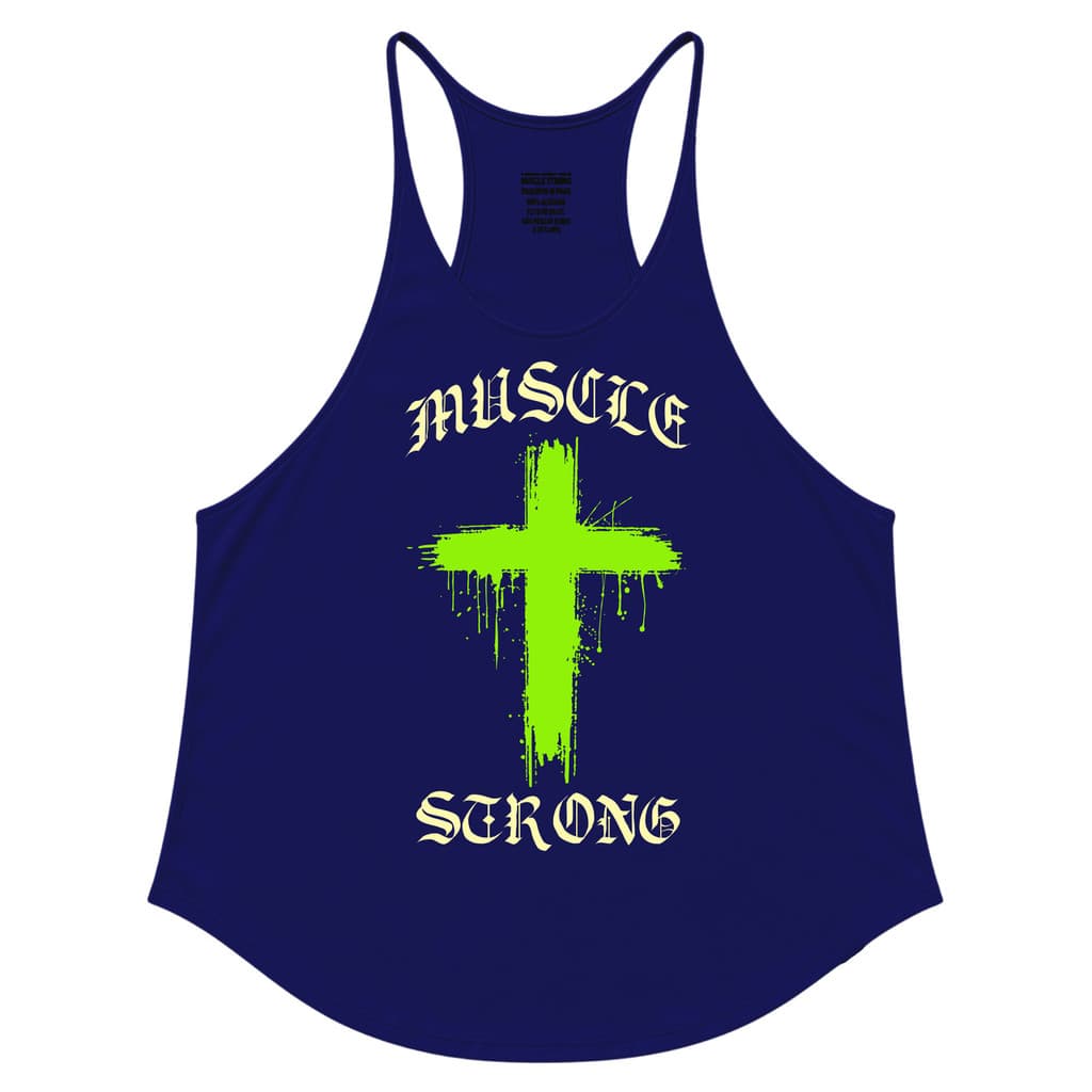 Regata Cavada Muscle Strong Azul Marinho Cruz