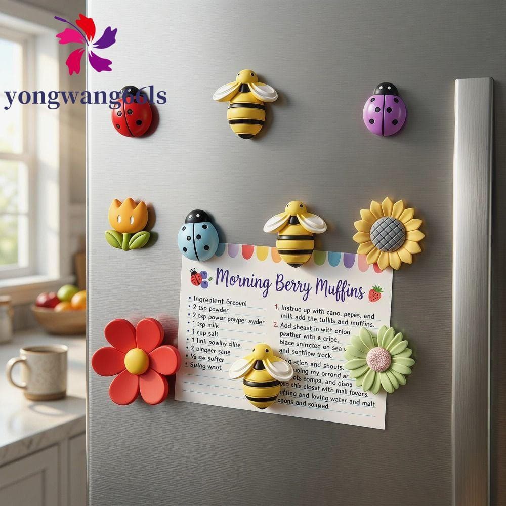 YONGWANG 10 Unidades De Geladeira , Ímãs Com Flores Coloridas De Girassol , Formato Oval