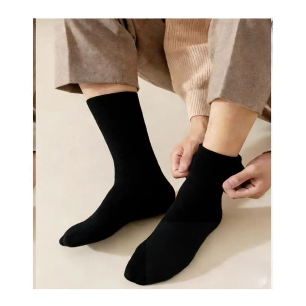 Kit 2,4 e 6 Pares Meia Masculina Térmica Preta de Inverno Macia e Confortável
