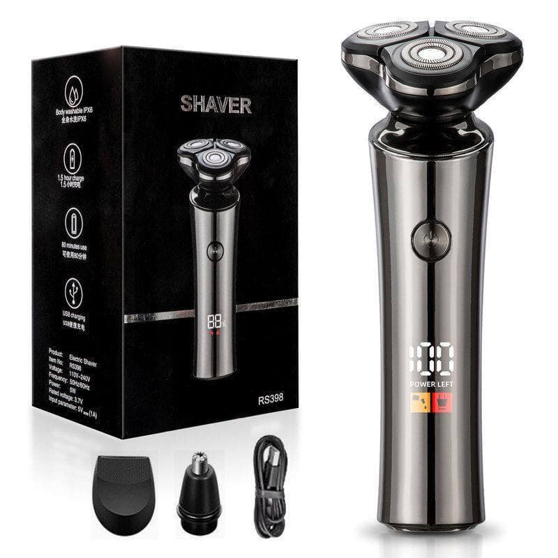Cross-Border novo estilo barbeador elétrico masculino recarregável navalha de lavagem de corpo inteiro rotativa faca de