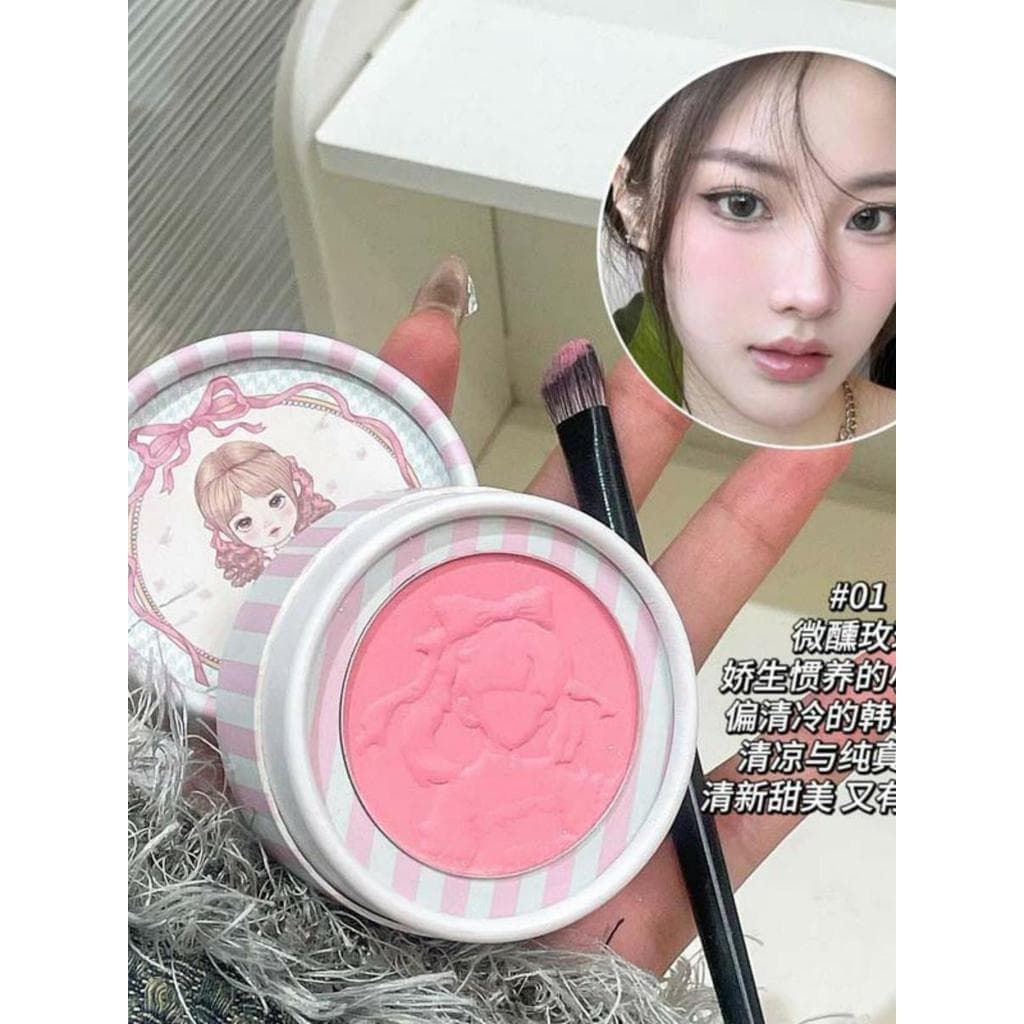 HERORANGE Blush em relevo de baixa saturação em pó delicado clareador fino brilhante fosco reparador Rouge