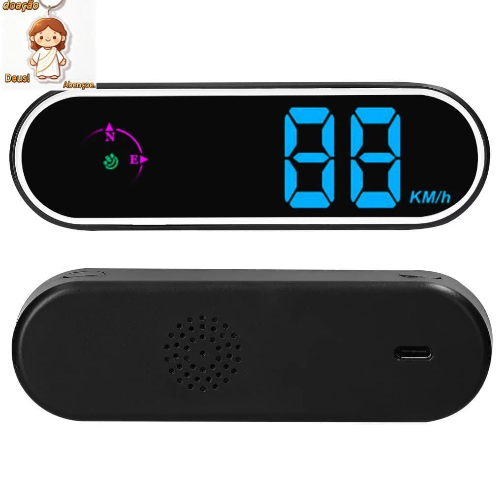Velocímetro Digital GPS Com Display LED Colorido , Relógio E Função Bússola , Alarme De Excesso De Velocidade Para Carro