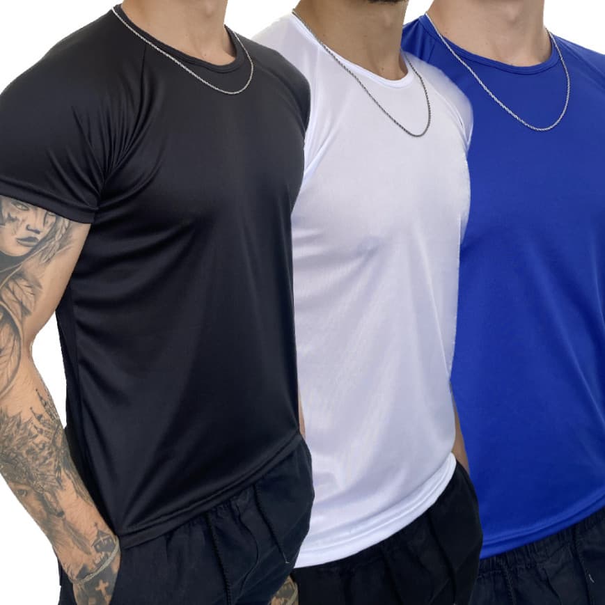 Kit 3 Camisetas Masculina Dry Fit - qualidade premium