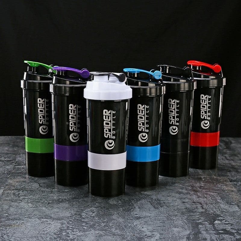 500ML três camadas criativo proteína em pó Shaker copo portátil Fitness esportes Milkshake copo primavera aranha copo