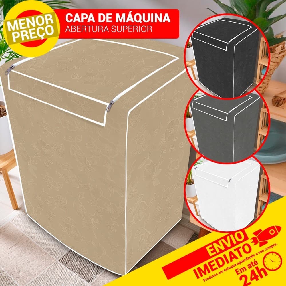 Capa Para Máquina de Lavar Couronil Com Zíper Electrolux Brastemp Consul 4kg a 16kg - Envio Imediato