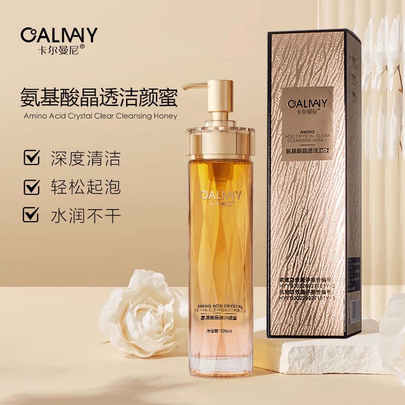 Calmani Aminoácido Cristal Transparente Limpeza Mel Limpeza Profunda Poros Sujeira Limpador Espuma Densa Limpador Facial