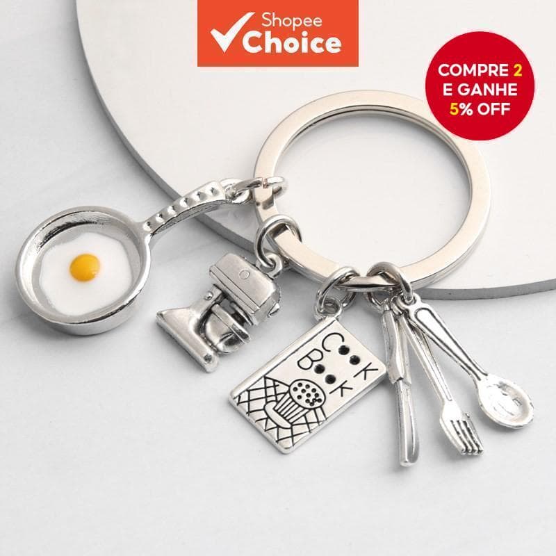 Novo Cozinhar Chaveiro Casa Ovo Frito Pan Liquidificador Livro Talheres Para Chef Presentes Jóias Artesanais