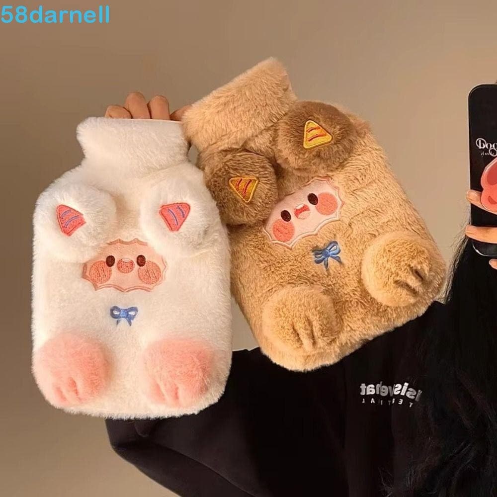 Bolsa De Água Quente DARNELL , Garrafas Fofas De Desenho Animado , Cama Aquecedora De Mão Confortável Removível Com Padr