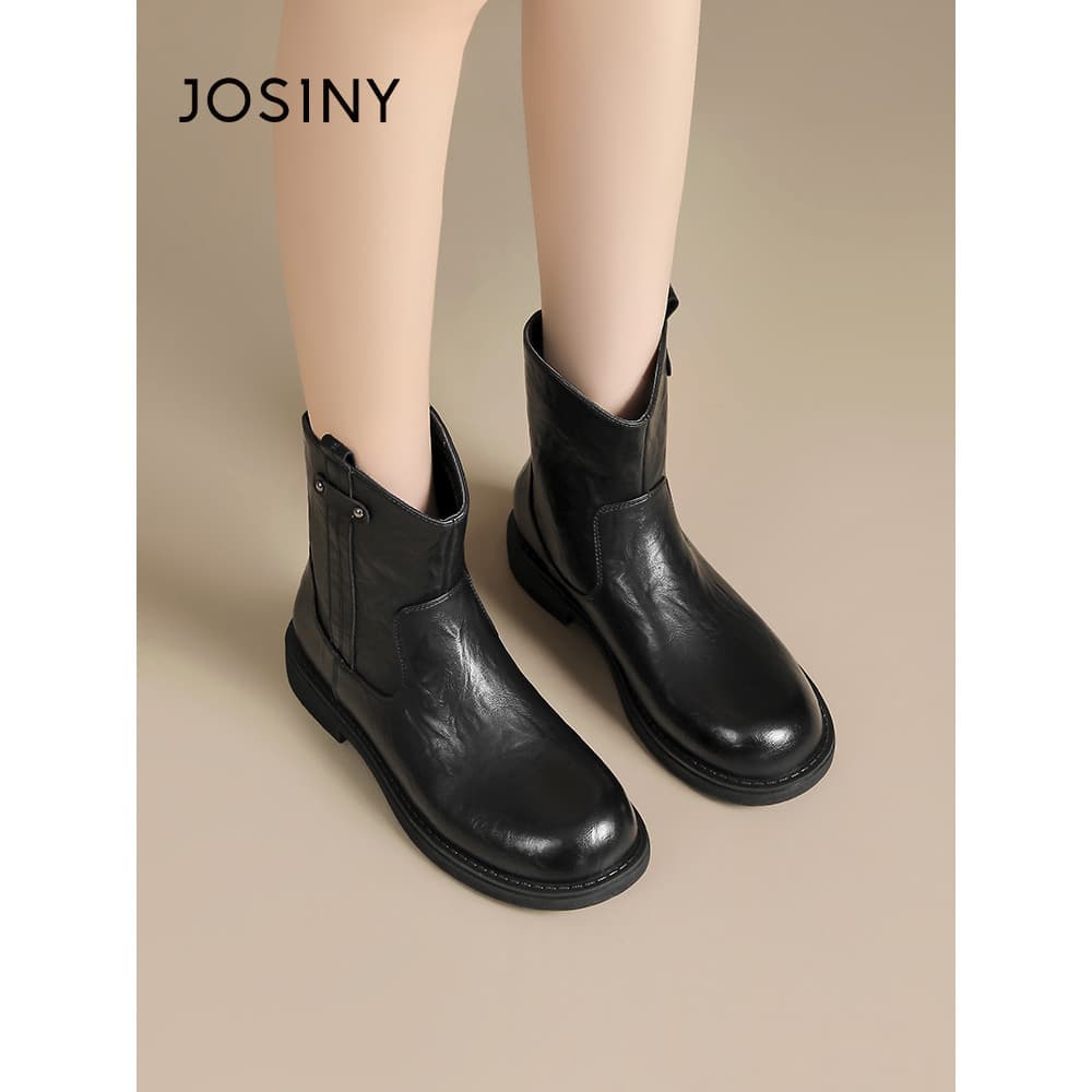 Zhuosini 2025 novo estilo botas femininas inverno novo estilo botas curtas botas de inverno femininas forro de lã sob ba