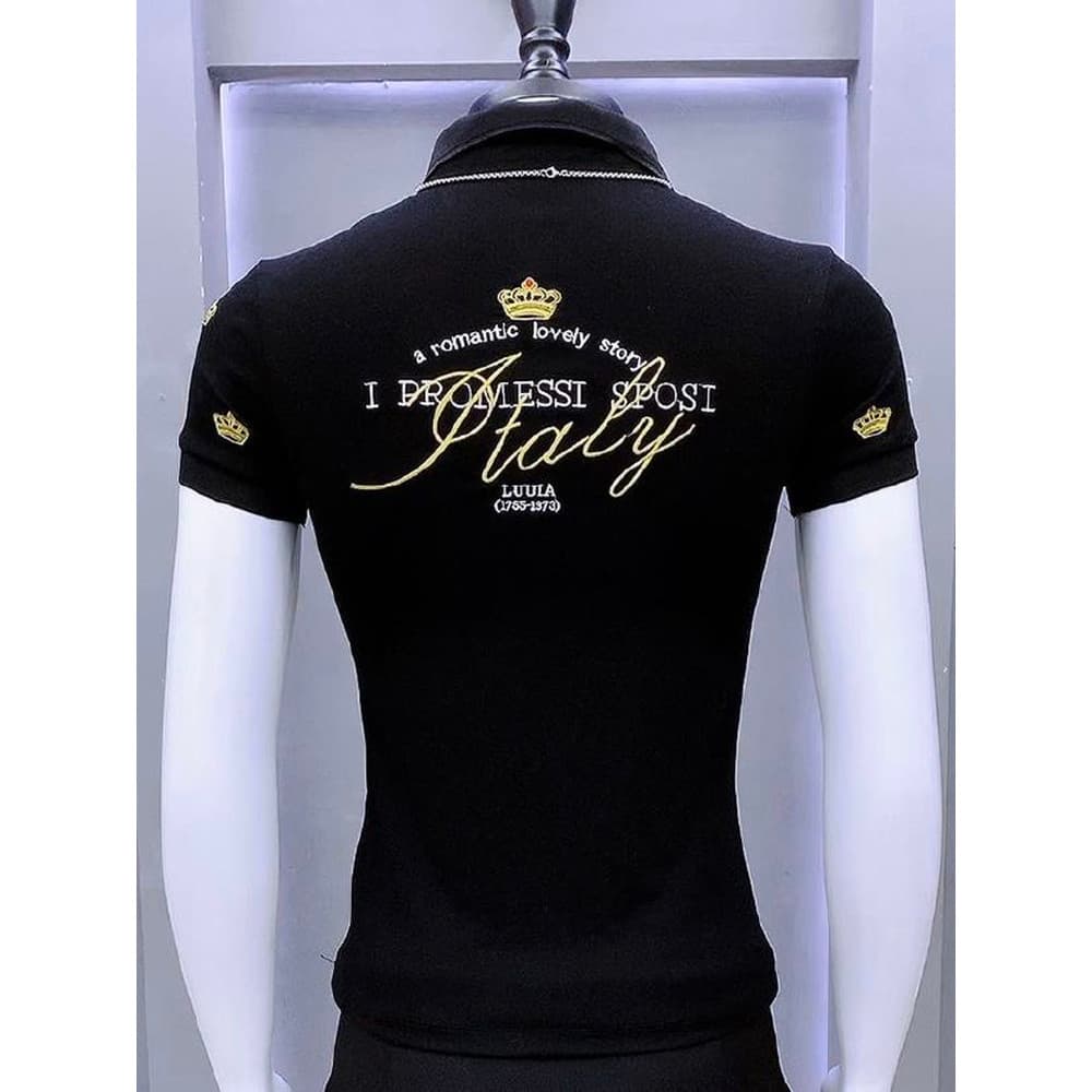 2025 Novo estilo masculino camiseta de manga curta verão fino ajuste meia manga camisa polo masculina meia manga lapela