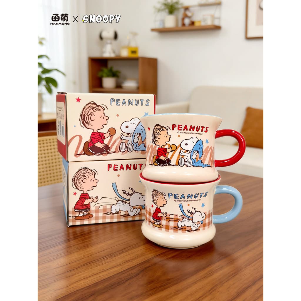 [Frete grátis] Copo de água Caneca Xícara de café Bonito desenho animado Snoopy Copo de água elegante Copo de boca trase