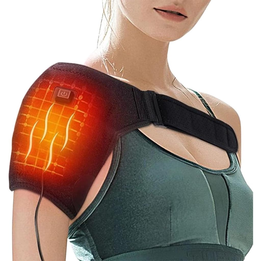 Suporte para o Músculo Rotador do Ombro – Massageador Elétrico para Ombro com 3 Configurações de Calor, Faixa Ajustável,