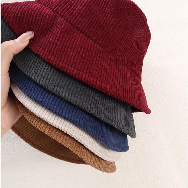 Chapéu Bucket Adulto Veludo Textura Regulagem Unissex Moda ref: HYL-31#