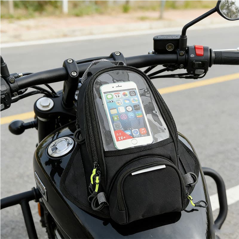 Bolsa de combustível para motocicleta, bolsa magnética à prova d'água para tanque de combustível de navegação para celul