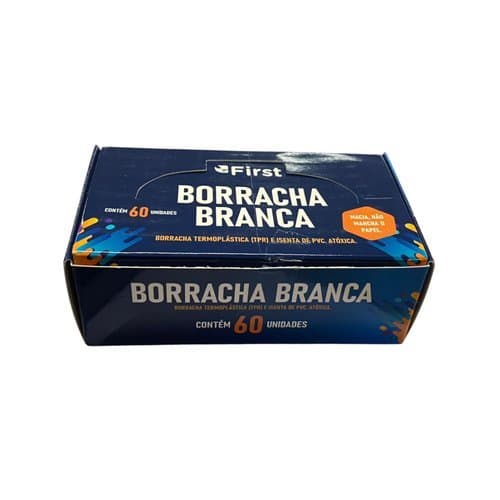Kit Caixas 60 Borrachas Brancas Escolar Escritório Resistente Alta Qualidade