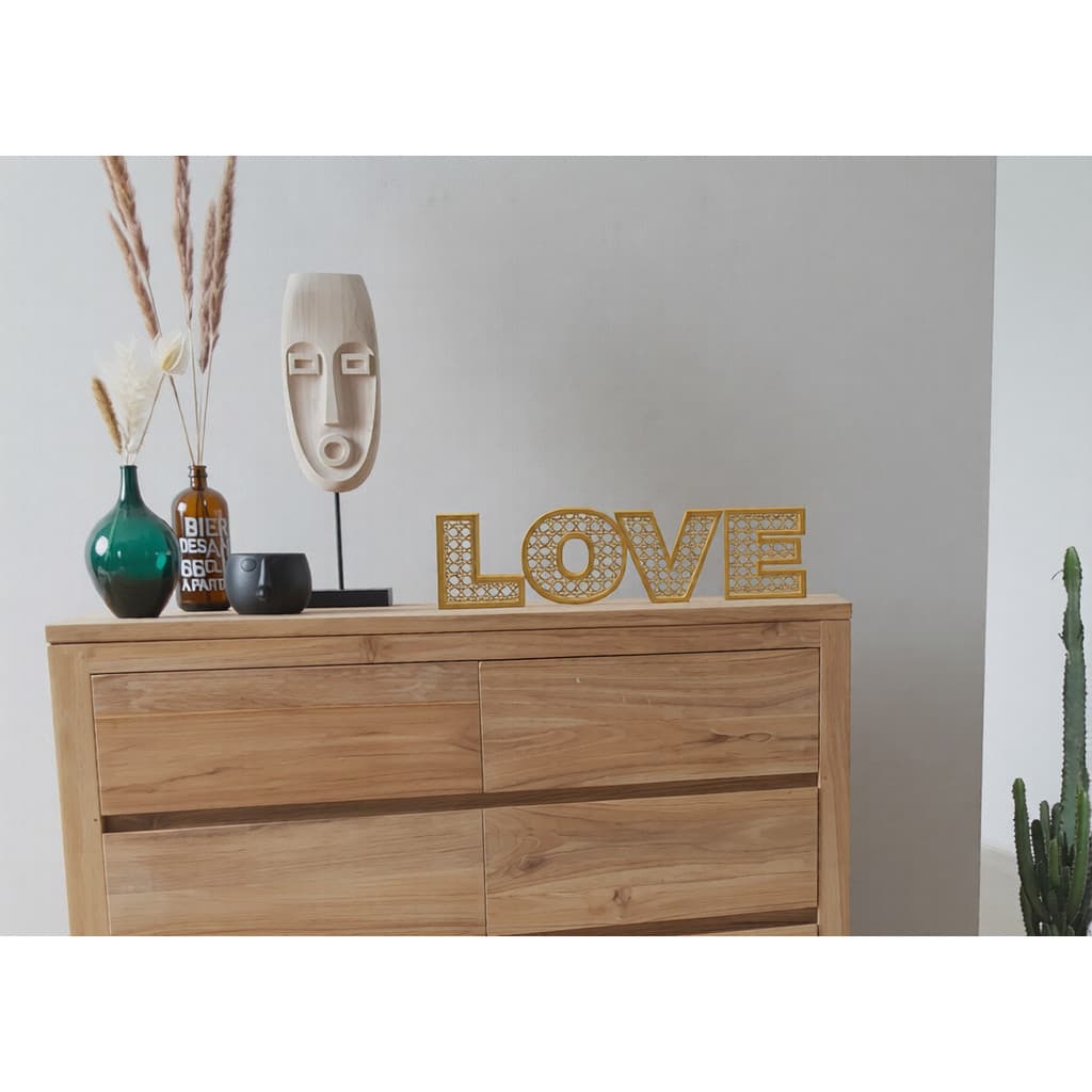 Love Decoração de Sala e Móveis Adorno Decorativo palavra pra bancada Estilo Palha Indiana Letra