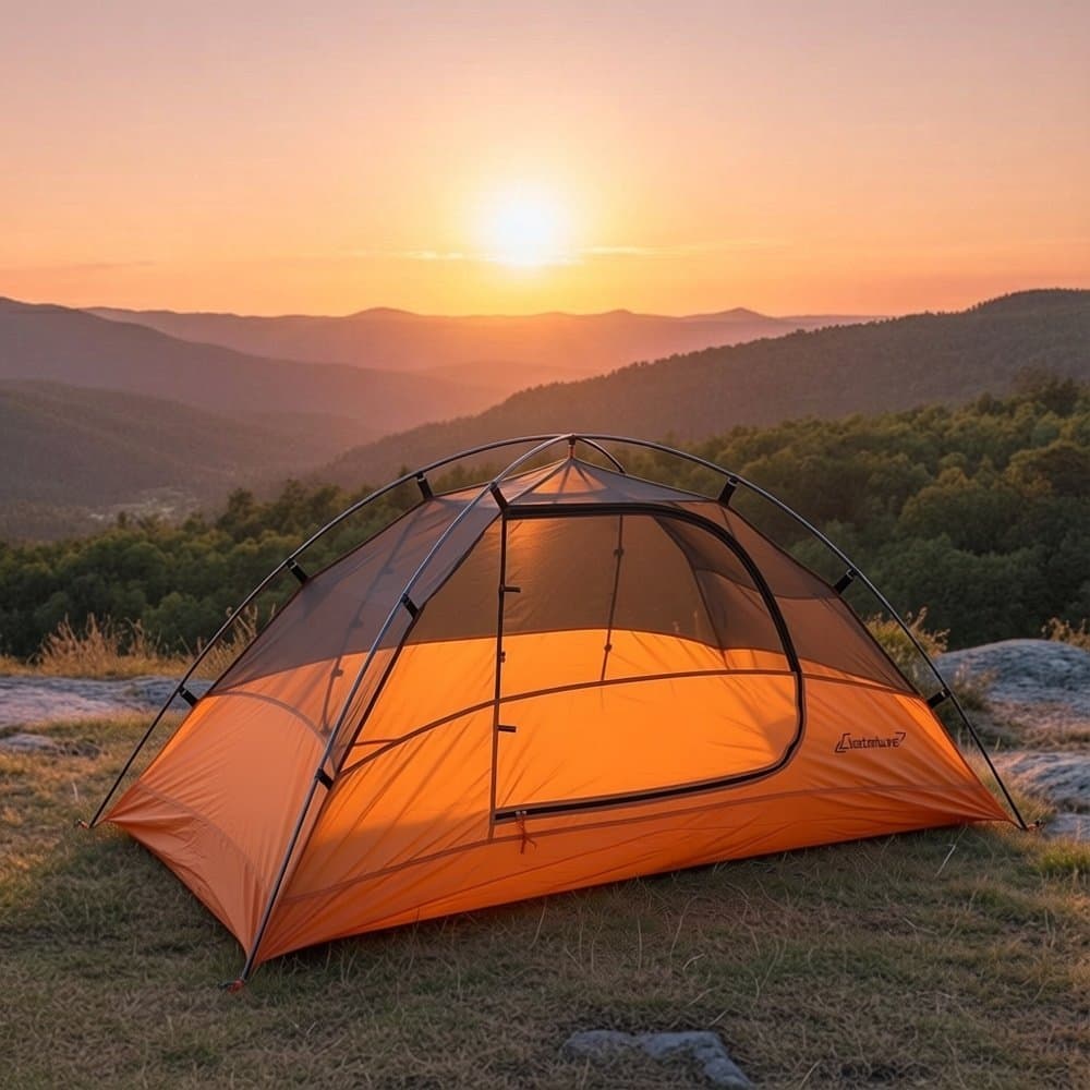 Tenda ao ar livre durante a noite uma pessoa interior pequena vara de alumínio de pesca 1 pessoa dupla camada único resi
