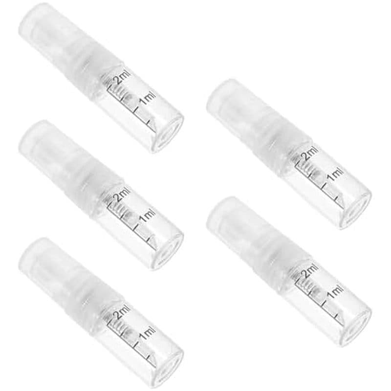 Uonlytech 5pcs 2ml Frascos De Spray De Perfume De Vidro Recarregáveis Com Atomizador De Névoa Fina Graduado , Recipiente