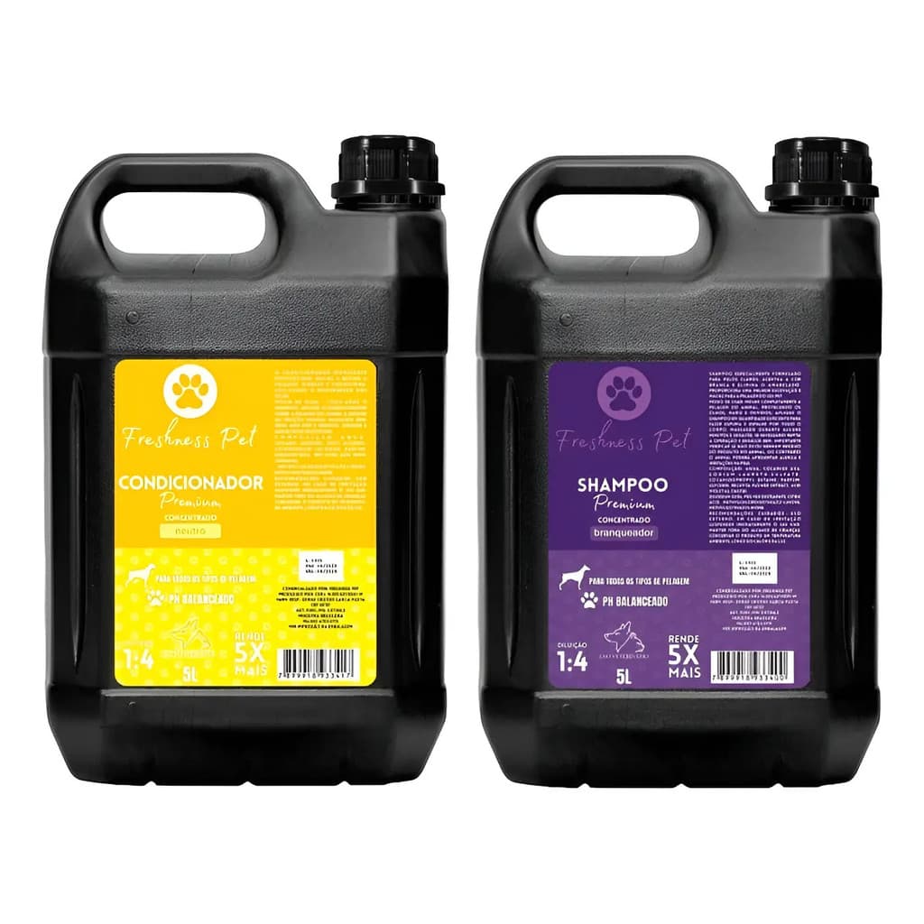 Shampoo Branqueador + Condicionador Pet Cachorro/gato 5lts
