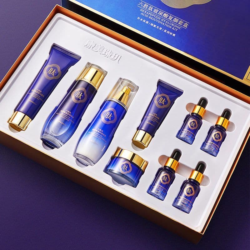 Genuíno comercial pérola hexapeptídeo ácido hialurônico hidratante brilho cosméticos um conjunto feminino conjunto compl