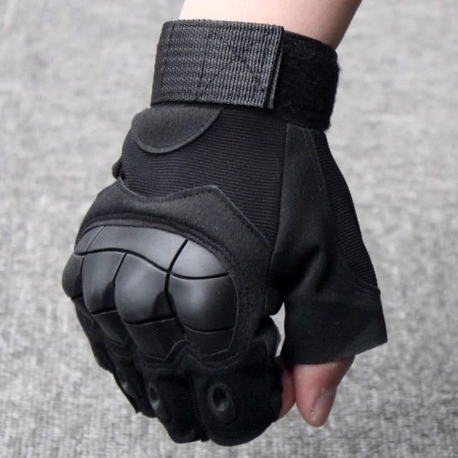 Camuflagem tática de meio dedo antiderrapante equitação ao ar livre vazamento luvas de dedo motocicleta Fitness combate