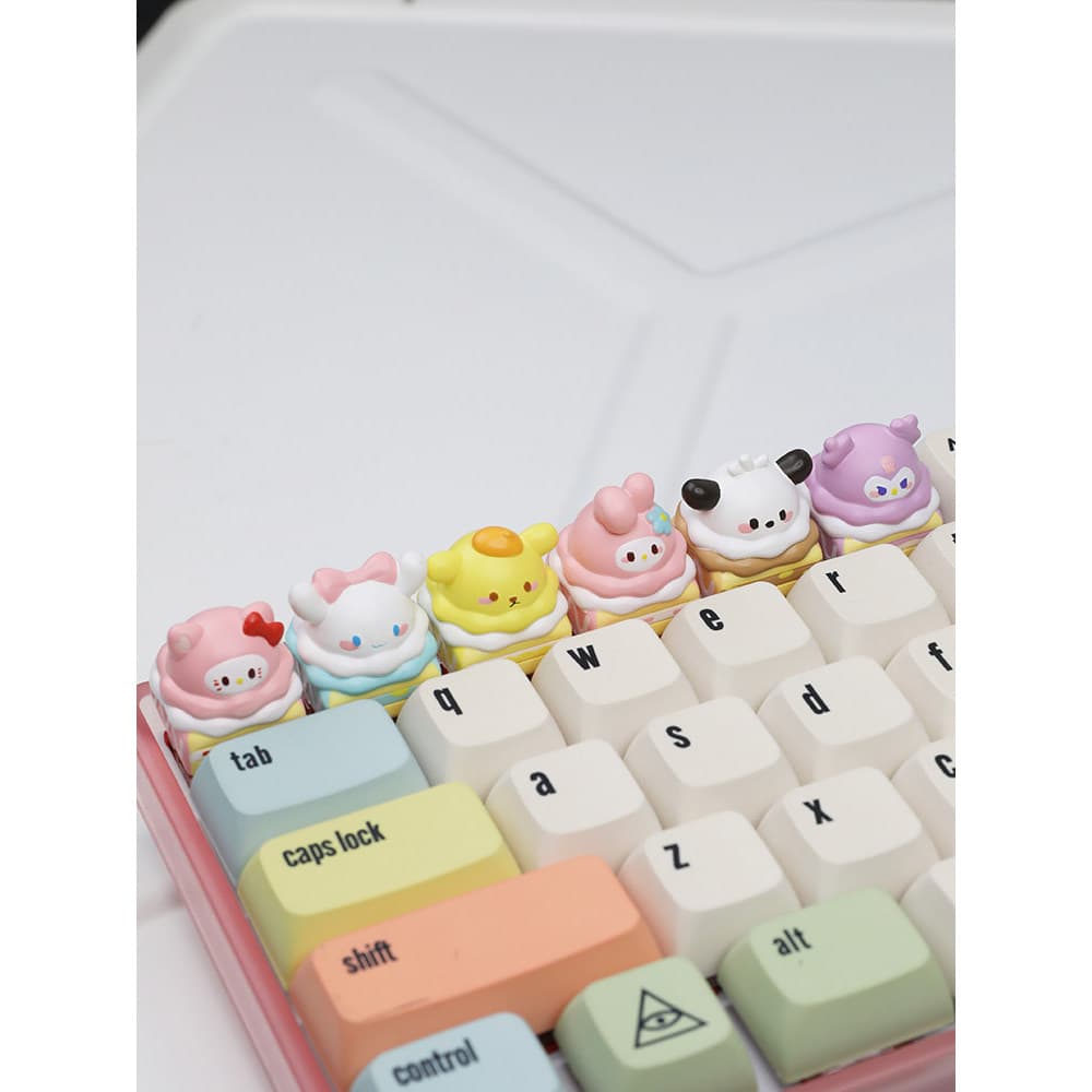 Original único keycap bonito pudim cão tridimensional mecânico keycap única cruz dos desenhos animados keycap presente f