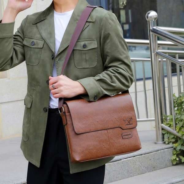 Wickson Tartaruga Rato VEXXENDAISHU Bolsa Horizontal Masculina Bolsa de Ombro Bolsa Mensageira Casual Bolsa de Negócios