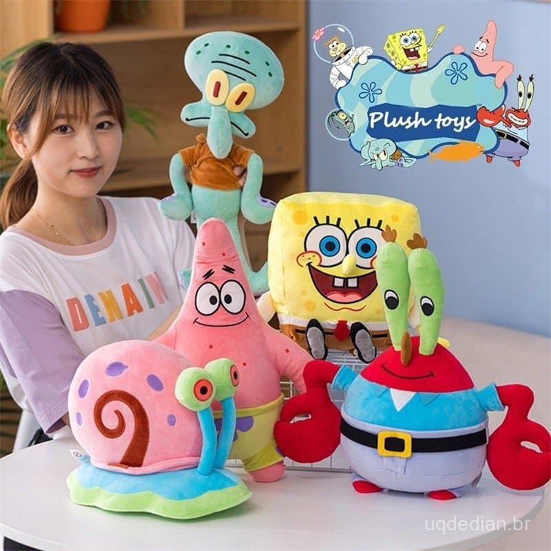 40CM Bob Esponja Brinquedo De Pelúcia Boneco Macio Para Crianças Decoração De Natal De Aniversário
