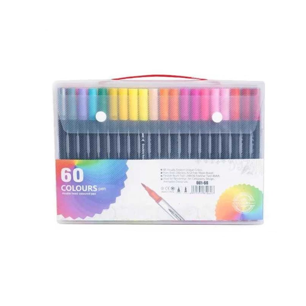 Caneta brush pen 60/80 cores canetinha ponta fina e ponta...
