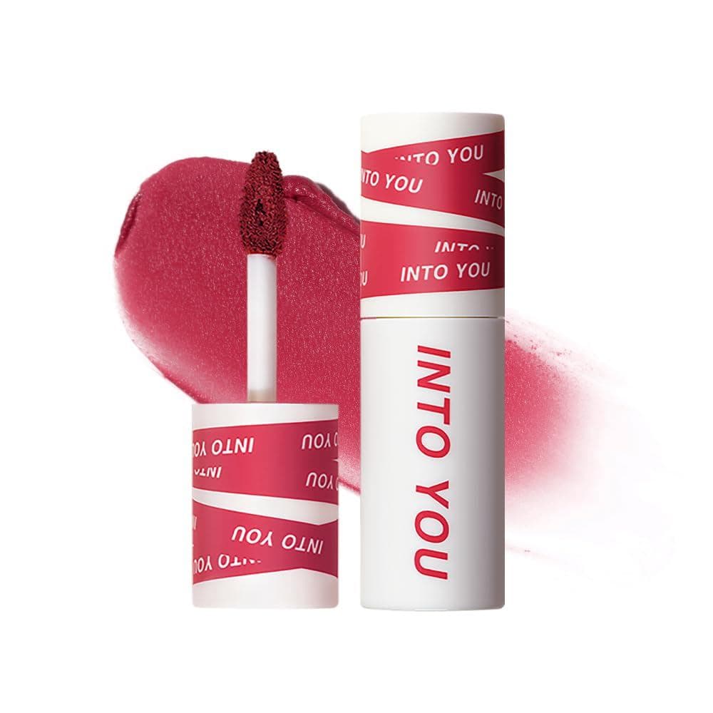 Batom Matte INTO YOU para Mulheres, Batom Vermelho Matte de Longa Duração, Multiuso para Lábios e Bochechas, Não Mancha