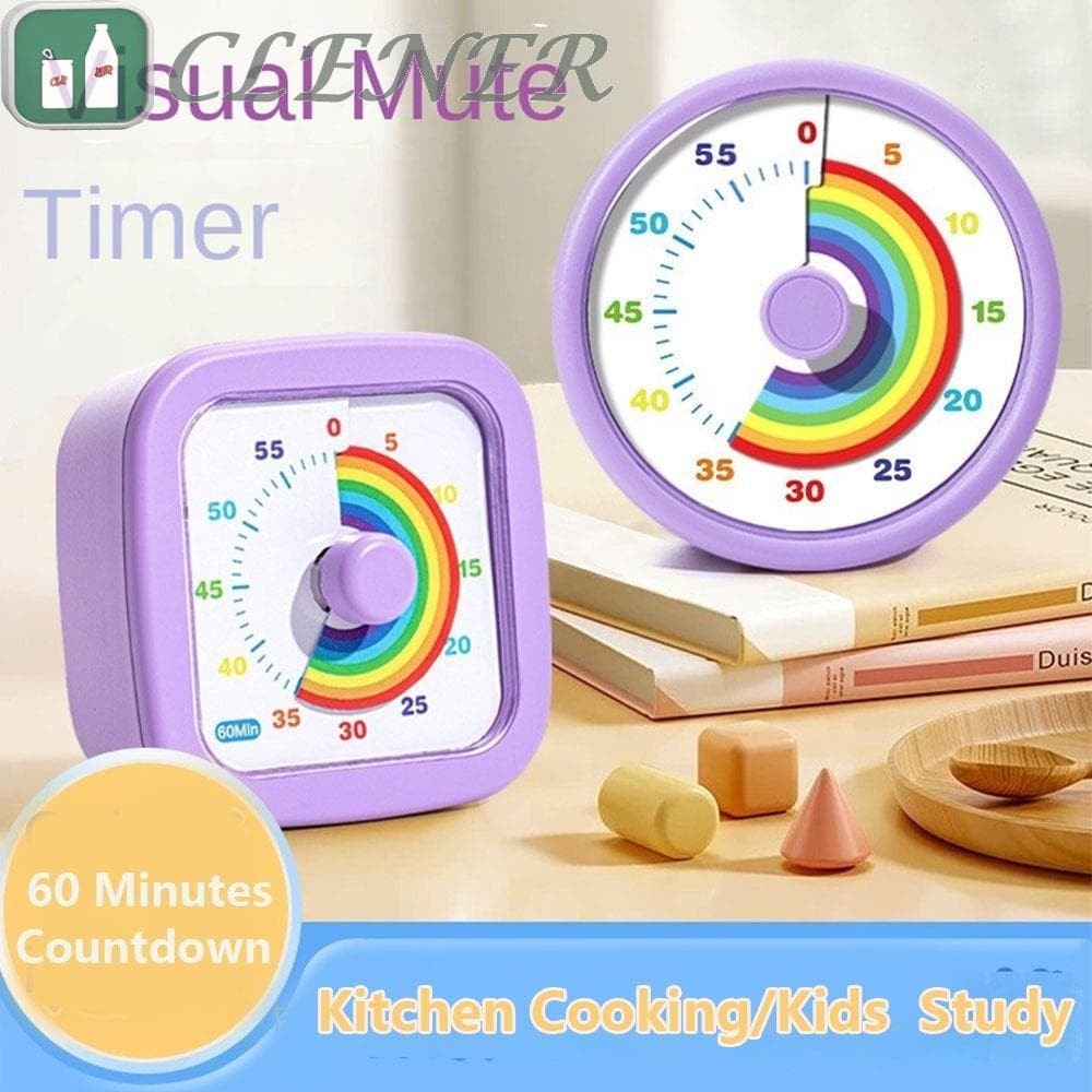 Temporizador Visual Mais Limpo , Visualização Despertador De Contagem Regressiva De 60 Minutos , De Cozinha Ultra Silenc