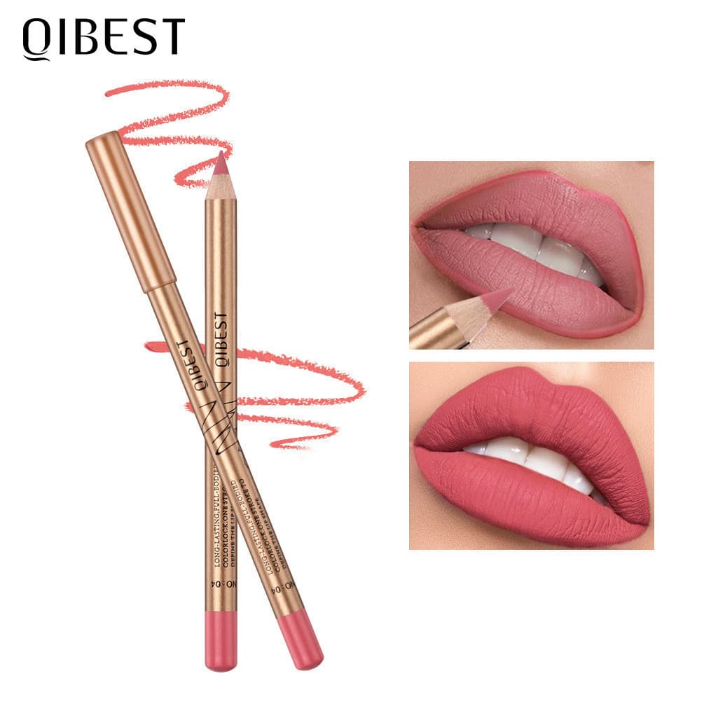 Conjunto de Lápis Labiais QIBEST, Altamente Pigmentado, Resistente a Manchas, Longa Duração, Não Transfere para o Copo,