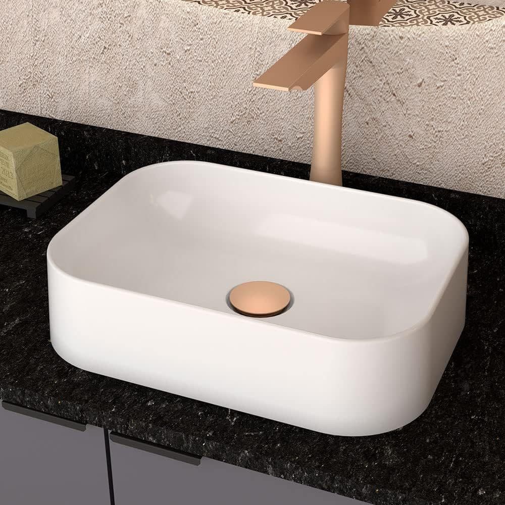 Cuba Sobrepor Retangular Lavabo Banheiro De PVC Media 42x27cm