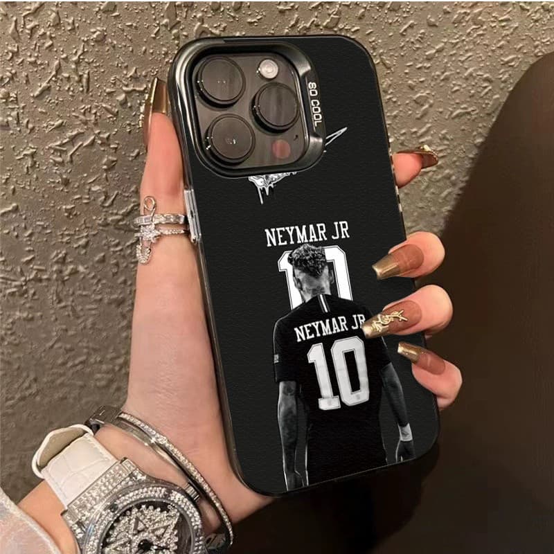 Capinha capa Fosco Estrela Neymar para IPhone XR 11 12 13 14 15 16 17 PRO MAX 14 15 16 PLUS Anti-impacto silicone