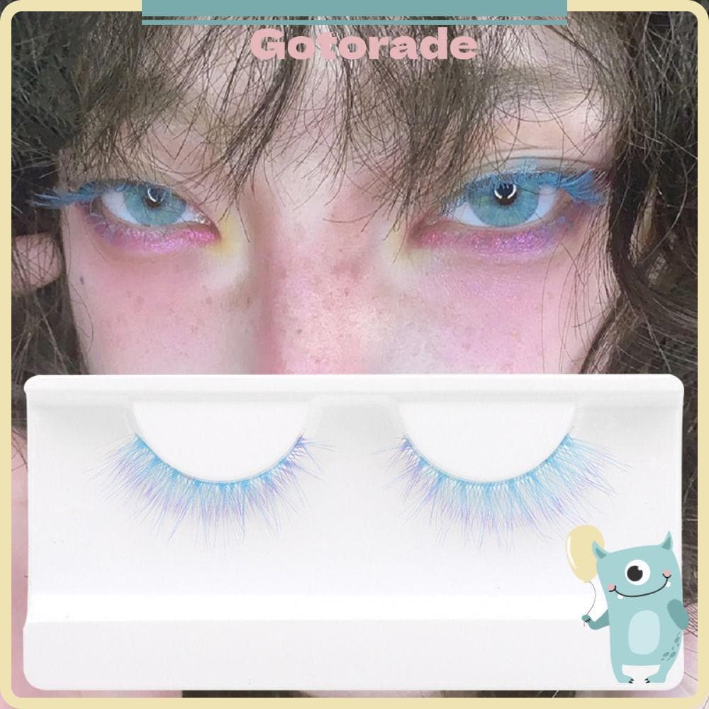 GOTORADECO 1/3 Pares De Cílios Coloridos , Postiços Feitos À Mão Rosa Azul Longos E Fofos Naturais