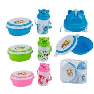 Lancheira Infantil 2 Peças para Escola Acompanha Bolsinha Plástica 400/600ML  KRI-37 Novos e de Qualidade