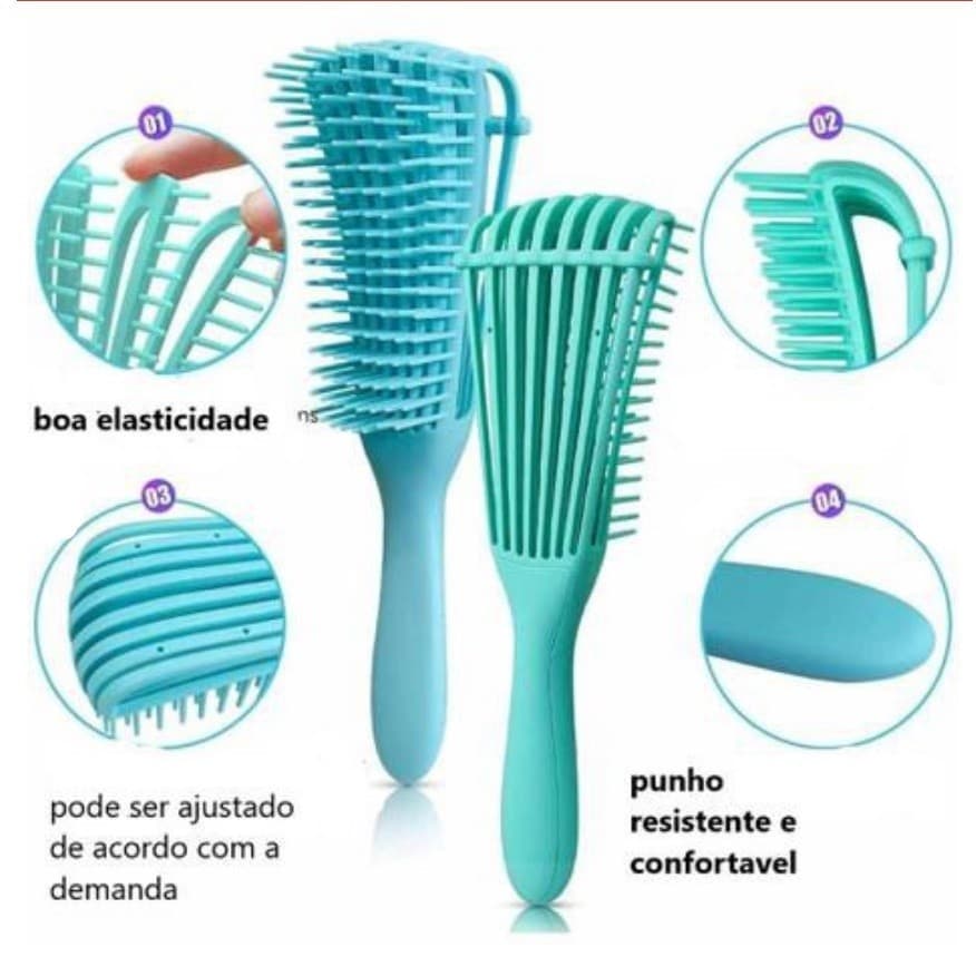 Escova Pente de Cabelo Polvo Modeladora Cachos Fácil Desembaraço Multifuncional