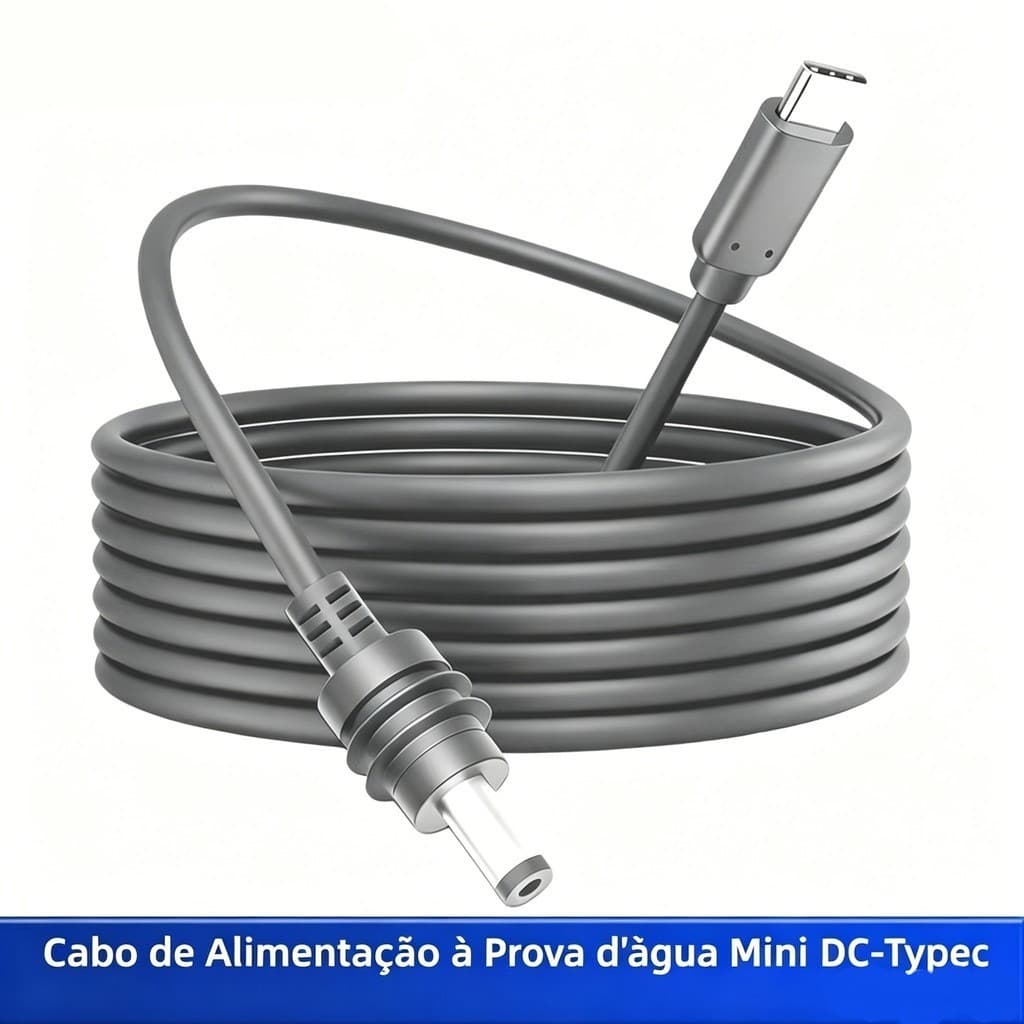 Cabo Para Starlink Mini Usb-c Para DC 3 Metros 100W À Prova Dágua Alimentação Energia Power Bank