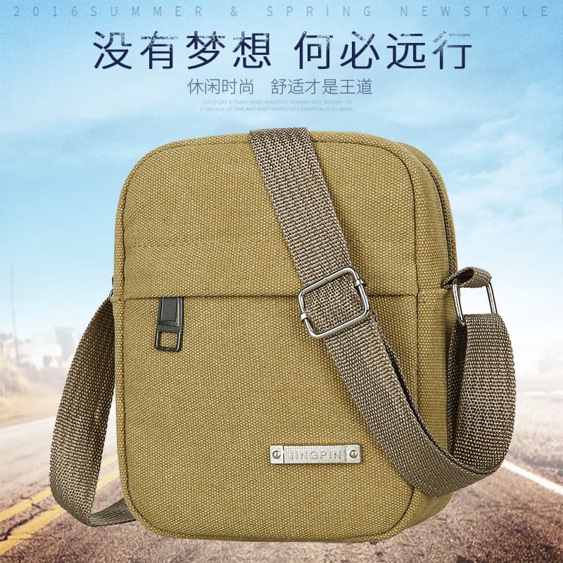2023 novo estilo bolsa de ombro masculina saco do mensageiro Casual bolsa de lona mochila pequena saco do telefone móvel